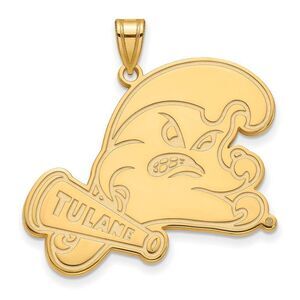 10k Yellow Gold Tulane U. XL Pendant